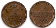 1 penni 1869 year