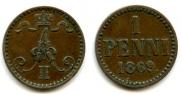 1 penni 1869 year