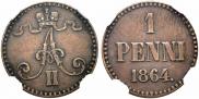 1 penni 1864 year