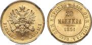 20 markkaa 1891 year