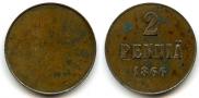 2 pennia 1866 year