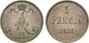 5 pennia 1866 year