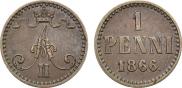 1 penni 1866 year