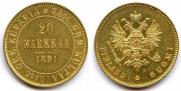 20 markkaa 1891 year