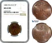 5 pennia 1888 year