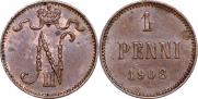1 penni 1908 year