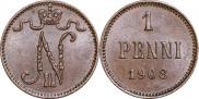 1 penni 1908 year