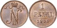 1 penni 1909 year