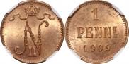 1 penni 1909 year