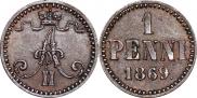 1 penni 1869 year