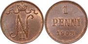 1 penni 1908 year