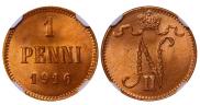 1 penni 1916 year