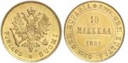10 markkaa 1881 year