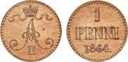 1 пенни 1864 года