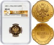 20 markkaa 1891 year