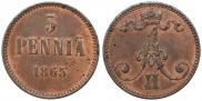 5 pennia 1865 year