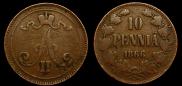 10 pennia 1866 year