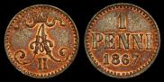1 penni 1867 year