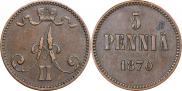 5 pennia 1870 year