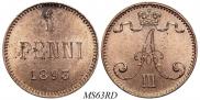 1 penni 1893 year
