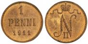 1 пенни 1911 года