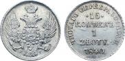 15 копеек - 1 злотый 1840 года