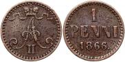 1 penni 1866 year