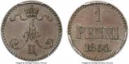 1 пенни 1864 года