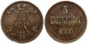 5 pennia 1866 year