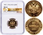 20 markkaa 1891 year