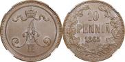 10 pennia 1865 year