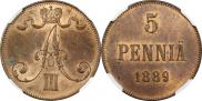 5 пенни 1889 года