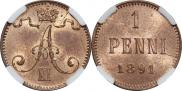 1 penni 1891 year