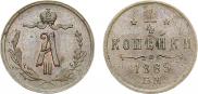 1/4 копейки 1869 года