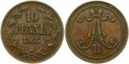 10 pennia 1866 year