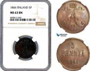 5 pennia 1866 year