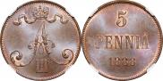 5 pennia 1888 year