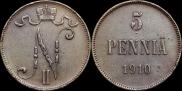 5 pennia 1910 year