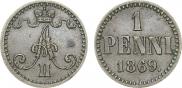 1 пенни 1869 года