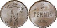 5 pennia 1901 year
