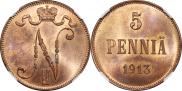 5 pennia 1913 year