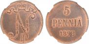 5 pennia 1898 year
