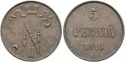 5 pennia 1910 year