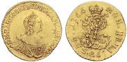 Монета 1 rouble 1756 года, With Elisabeth's Monogram. Pattern, Gold
