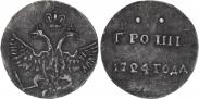 Монета 1 грош 1724 года, Пробный, Медь