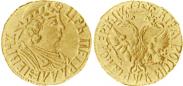 Монета 2 червонца 1702 года, , Золото