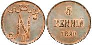 Монета 5 пенни 1916 года, , Медь