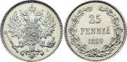 Монета 25 пенни 1917 года, , Серебро