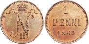 Монета 1 пенни 1917 года, , Медь