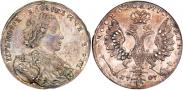 Монета 1 rouble 1707 года, Portrait by G. Gaupt, Silver